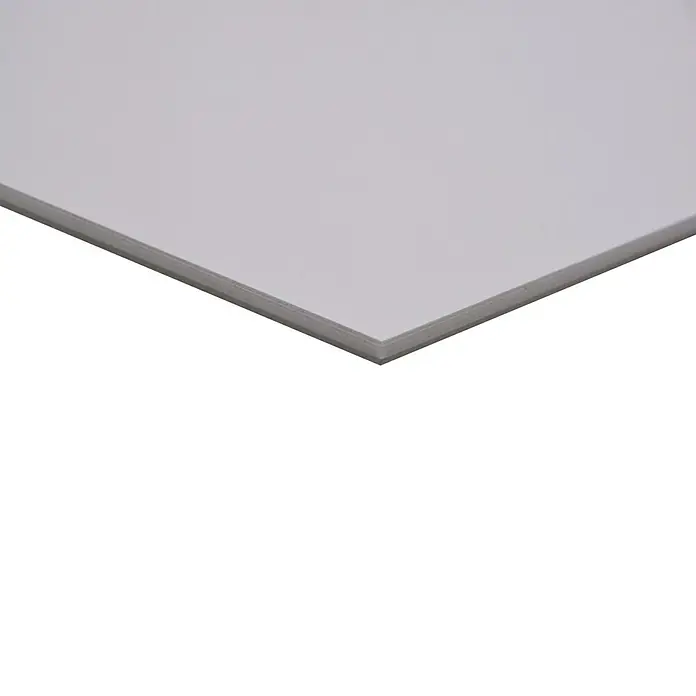 Selbstklebemosaik Hexagon Uni SAMT CHA5W - 15,2 x 17,2 cm, Weiß, Matt - Weiße Schaumstoffplatte mit einer grauen Kante, ideal für Bastelarbeiten, Modellbau und Präsentationen. Vielseitig einsetzbar.