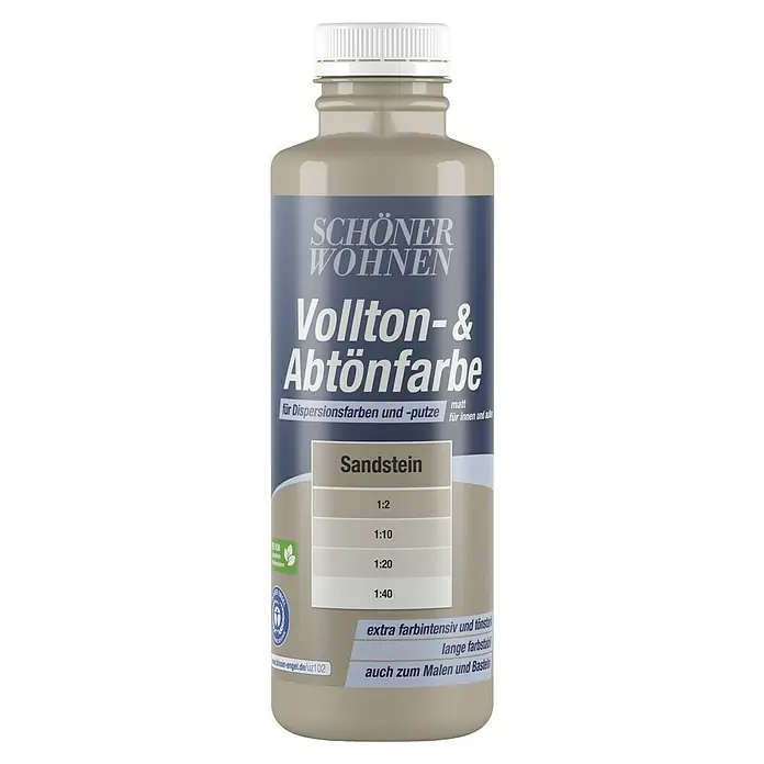SCHÖNER WOHNEN-Farbe Vollton- & Abtönfarbe - Sandstein, Matt, 500 ml - Flasche Schön & Wohnen Vollton- & Abtönfarbe Sandstein. Die Farbe ist extra farbintensiv und lange farbstabil, auch zum Malen und Basteln geeignet.