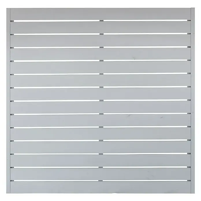Andrewex Sichtschutzelement Faro - 180 x 180 cm, Grau - Graue Lamellenwand mit silbernen Akzenten, die eine moderne und stilvolle Optik bietet und vielseitig einsetzbar ist.
