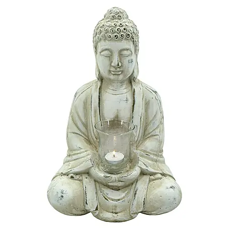 Buddha mit Teelichtglas
