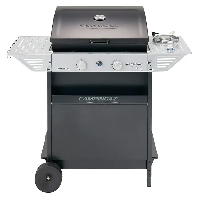 Campingaz Barbacoa de gas XPERT 200 LS Plus Rocky - Superficie de la parrilla (An x Pr): 54,5 x 34,5 cm, 8,2 kW, Número de quemadores: 2 - Parrilla Campingaz Xpert 200 L Rocky con quemador lateral y chasis robusto para una óptima comodidad de parrilla al aire libre.
