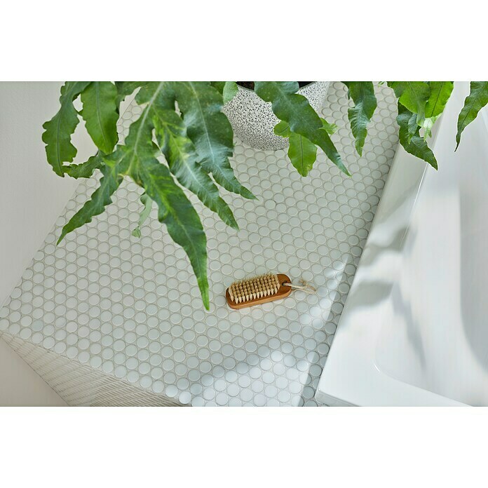 Mozaik pločica Knopf Uni 100N  (30,5 x 32 cm, Bijele boje, Sjaj) | BAUHAUS
