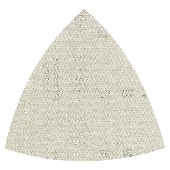 Craftomat Schleifgitter-Set - Körnung: 240, 93 x 93 mm, 5 Stk. - Dreieckiges Schleifpapier mit Klettrücken, ideal für oszillierende Werkzeuge und feine Schleifarbeiten, für gleichmäßiges Finish.