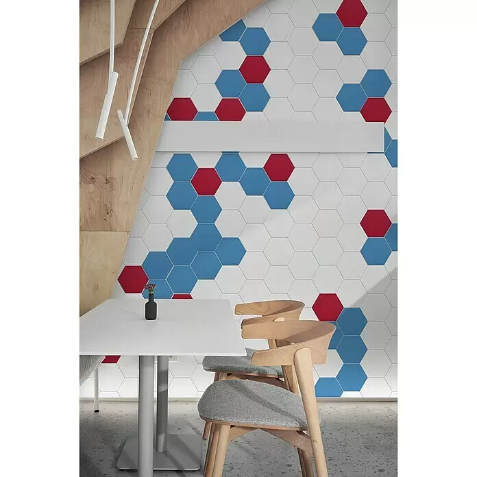 Selbstklebemosaik Hexagon Uni SAMT CHA3B - 15,2 x 17,2 cm, Blau, Matt - Stimmungsaufnahme
