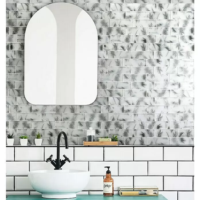 Mosaikfliese Rechteck Crystal XCM HL25 - 29,8 x 29,8 cm, Schwarz, Matt - Stimmungsaufnahme