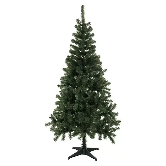 Künstlicher Weihnachtsbaum Edwards - Höhe: 120 cm, Grün - Dunkelgrüner künstlicher Weihnachtsbaum mit realistischen Nadeln und stabilem schwarzem Vierfußständer.
