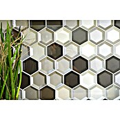 Mozaik pločica Hexagon Crystal XBH HX159  (22,5 x 26,5 cm, Smeđe-bijele boje, Sjaj) | BAUHAUS