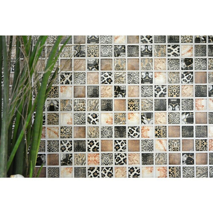 Mozaik pločica Quadrat Crystal Wildlife XCM WL64  (29,8 x 29,8 cm, Bež, Sjaj) | BAUHAUS