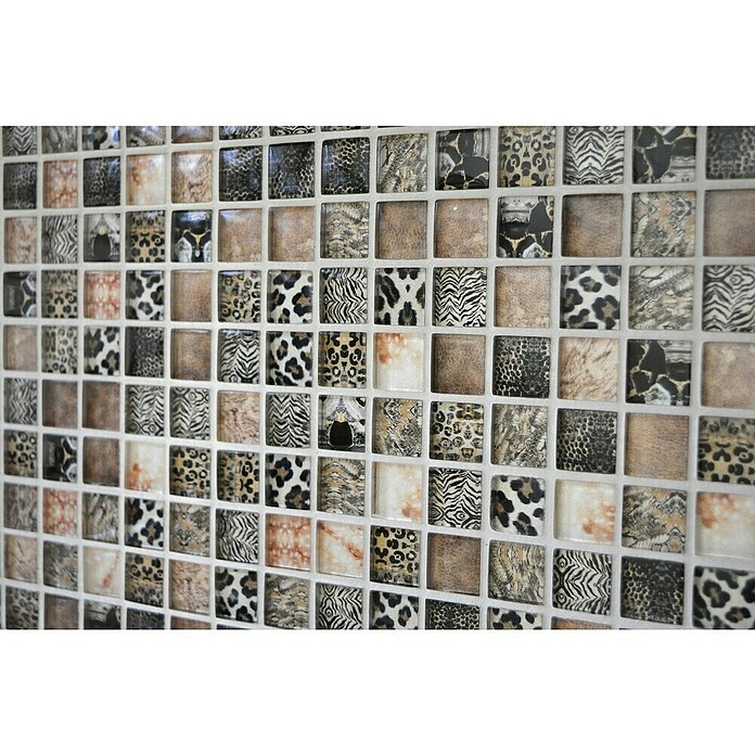 Mozaik pločica Quadrat Crystal Wildlife XCM WL64  (29,8 x 29,8 cm, Bež, Sjaj) | BAUHAUS