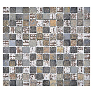 Mozaik pločica Quadrat Crystal Mix XCM CB 52 (32,7 x 30,2 cm, Smeđe boje, Mat)