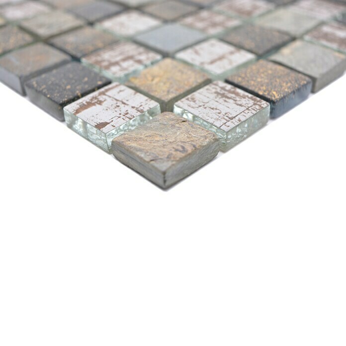 Mozaik pločica Quadrat Crystal Mix XCM CB 52  (32,7 x 30,2 cm, Smeđe boje, Mat) | BAUHAUS