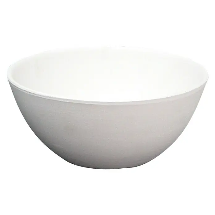 Cuenco para piezas decorativas - Ø x Al: 20 x 9 cm, Otros, Blanco - Primer plano de un cuenco blanco vacío con una textura suave sobre un fondo neutro. Ideal para presentaciones de alimentos.