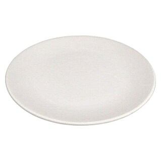 Plato redondo Plano (Diámetro: 28 cm, Yeso, Blanco)