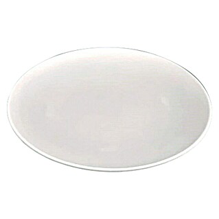 Plato redondo Plano (Diámetro: 20 cm, Yeso, Blanco)