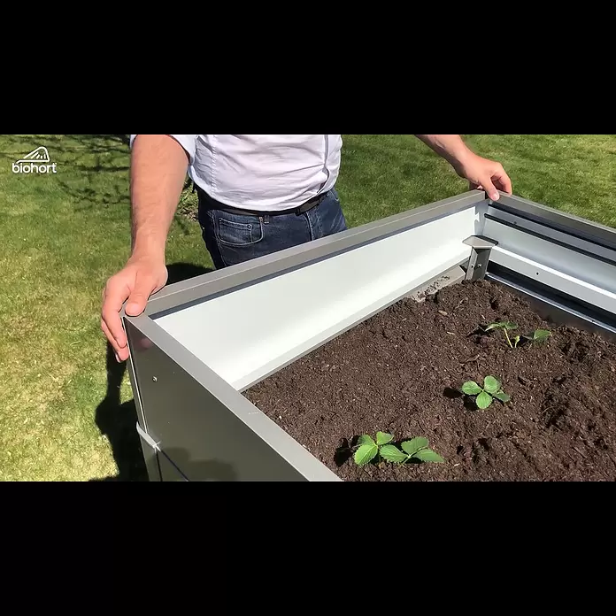 Biohort Frühbeet-Aufsatz - Dunkelgrau Metallic, Passend für: Biohort Hochbeet 2 x 1 - Biohort HochBeet - Frühbeetaufsatz