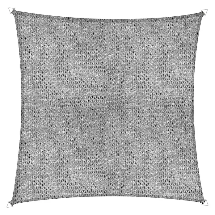 Windhager Sonnensegel Elba - L x B: 3,6 x 3,6 m, Grau - Graues, quadratisches Sonnensegel mit Befestigungspunkten an den Ecken, ideal zum Schutz vor Sonne und zur Beschattung im Freien.