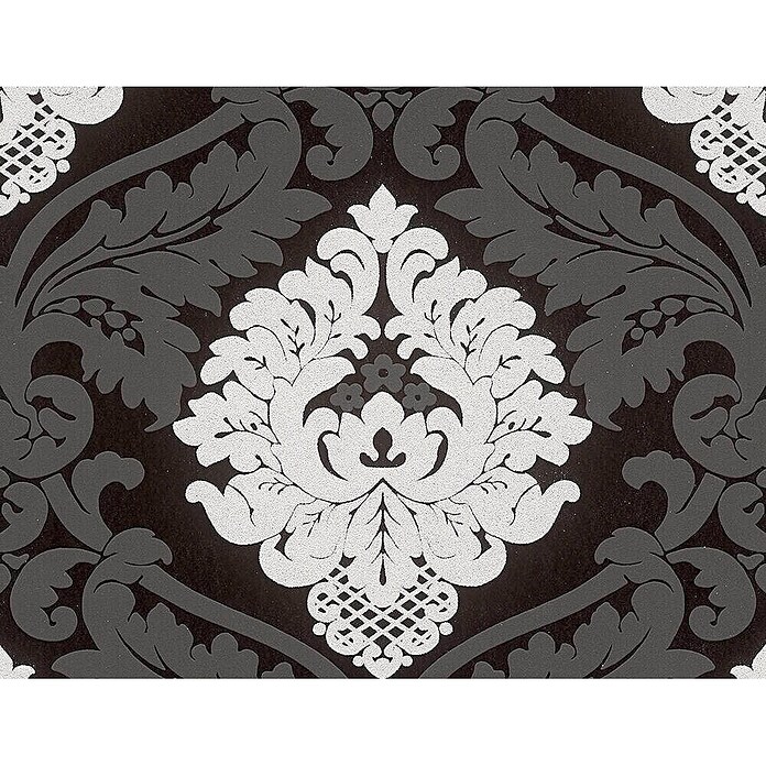 AS Creation Vliestapete Bling Bling (Schwarz, Ornament, 10,05 x 0,53 m)