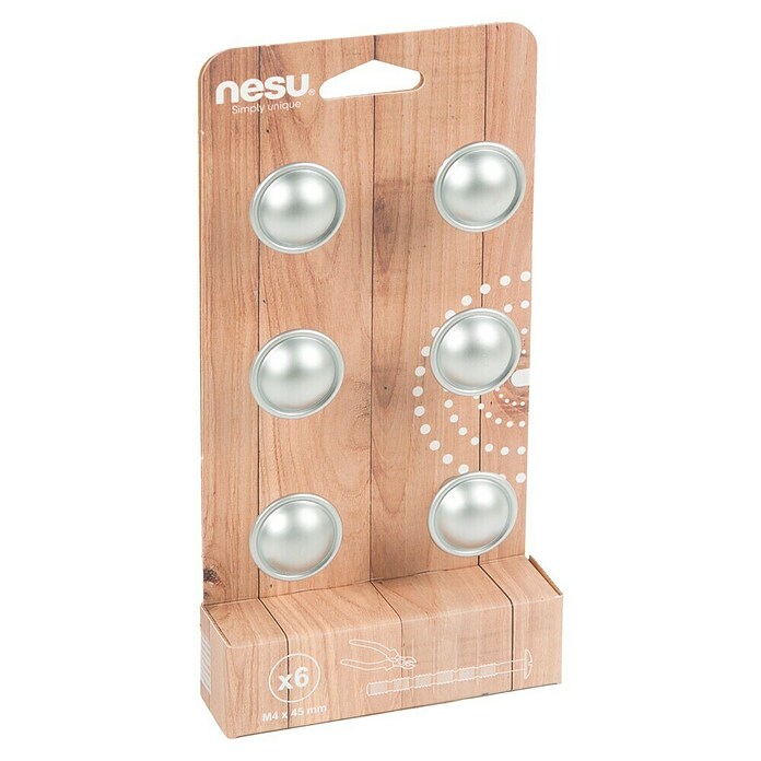 Nesu Pomo para muebles 13317 6 uds. (Ø x Al: 29 x 23 mm, Acero, Cromado)