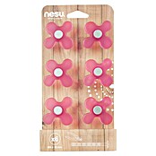 Nesu Tirador para muebles Flor fucsia 6 uds. (Resina de poliuretano)