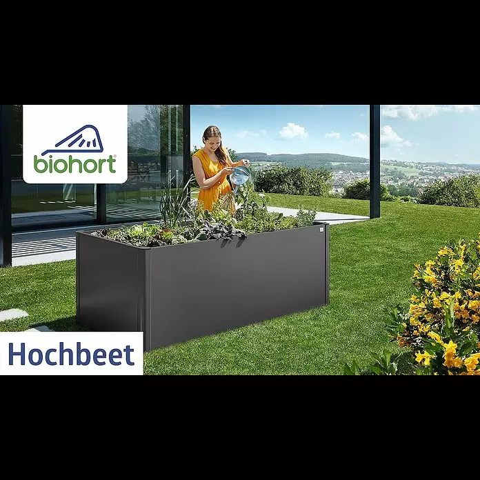 Biohort Hochbeet - 53 x 152 x 77 cm, Stahl, Quarzgrau Metallic - HochBeet von Biohort