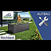 Biohort Hochbeet 2 x 0,5 (201 x 53 x 77 cm, Stahl, Dunkelgrau Metallic) | BAUHAUS