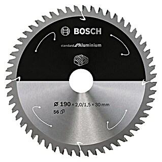 Bosch Kreissägeblatt Standard for Aluminium (Durchmesser: 190 mm, Bohrung: 30 mm, Anzahl Zähne: 56 Stk.)