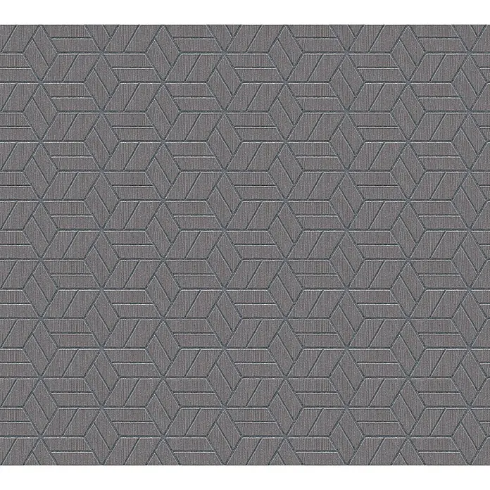 A.S. Création Metropolitan Stories Vliestapete Lizzy - Grau/Braun, 3D-Optik, 10,05 x 0,53 m - Grauer, strukturierter Stoff mit geometrischem Muster aus sich wiederholenden, hexagonalen Motiven für stilvolle Inneneinrichtung.