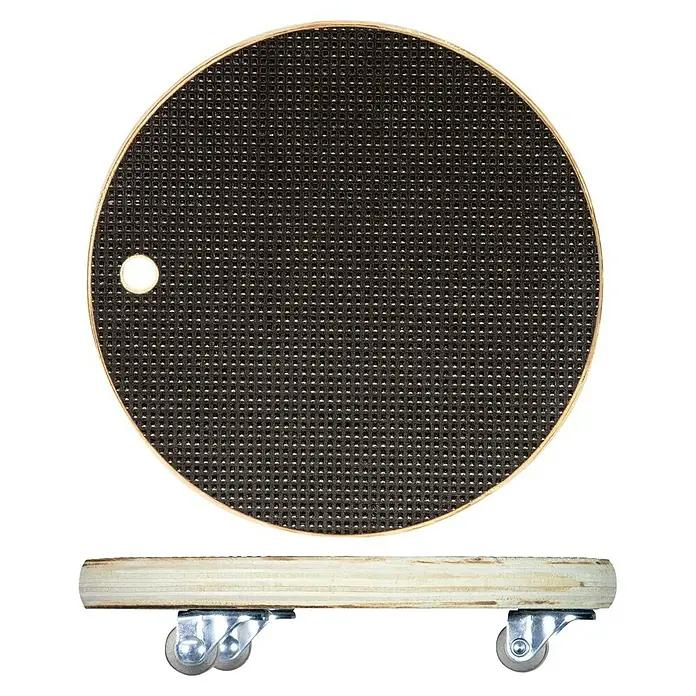Wagner System Transportroller MM1315 - L x B x H: 200 x 200 x 43 mm, Traglast: 100 kg, Holz - Balance Board mit rutschfester Oberfläche und Rollen für verbesserte Stabilität und vielseitiges Training.
