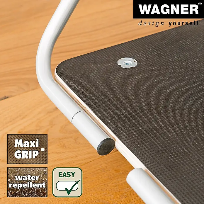 Wagner System Transportroller MM1345 - L x B x H: 740 x 365 x 110 mm, Traglast: 300 kg, Holz - Produktbild eines Wagner Fußstütze mit rutschfester Oberfläche und wasserabweisenden Eigenschaften für optimalen Komfort.