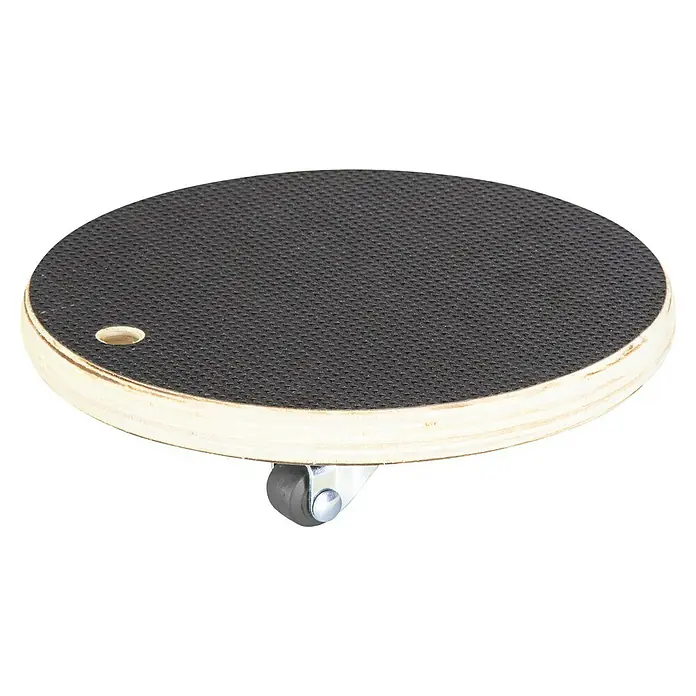 Wagner System Transportroller MM1315 - L x B x H: 200 x 200 x 43 mm, Traglast: 100 kg, Holz - Die runde Möbelrolle mit schwarzer Anti-Rutsch-Oberfläche erleichtert das Verschieben von Möbeln und anderen Gegenständen.