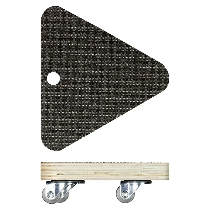 Wagner System Transportroller MM1314 - L x B x H: 140 x 140 x 43 mm, Traglast: 100 kg, Holz, Braun - Möbelroller mit rutschfester Dreiecksplatte. Ideal zum Bewegen schwerer Gegenstände mit Leichtigkeit und Sicherheit. Praktisch für Umzüge oder Renovierungen.
