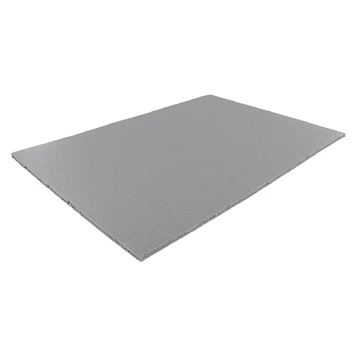 Wagner System Bodenschutzmatte - L x B x H: 420 x 297 x 4 mm, 1 Stk., Grau, Kleben - Eine graue, rechteckige Akustikplatte zur Schallabsorption und Verbesserung der Raumakustik. Perfekt für Büros oder Studios.