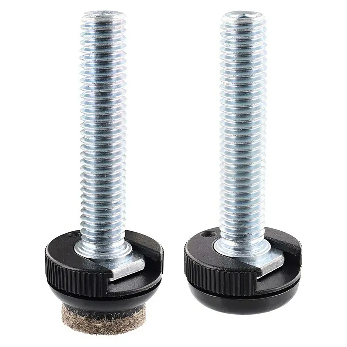 Wagner System Verstellfüße - Länge Gewinde: 40 mm, Durchmesser Gewinde: 8 mm, 4 Stk. - Zwei Möbelfüße mit Gewinde, einer mit Filzgleiter und einer ohne, zur einfachen und stabilen Nivellierung von Möbeln auf unebenen Böden.