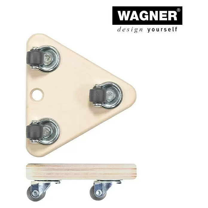 Wagner System Transportroller MM1313 - L x B x H: 140 x 140 x 43 mm, Traglast: 100 kg, Holz, Beige - Ansicht von unten