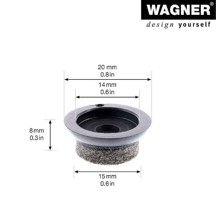 Wagner System Filzgleiter Ultrasoft Slim - Durchmesser: 20 mm, Schrauben, 4 Stk. - Produktbild: Wagner Möbelgleiter mit den Maßen 20 mm x 15 mm, Höhe 8 mm. Ein praktisches Zubehör für Möbel.