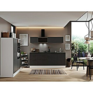 Respekta Premium Vormontierte Küchenzeile Elisabeth (Breite: 340 cm, Vormontiert, Farbe Front: Grau, Farbe Korpus: Weiß)