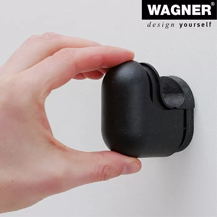 Wagner System Garderobenhaken-Set PILL - L x B x H: 57 x 47 x 76 mm, Schwarz, 4 Stk. - Anwendungsbeispiel