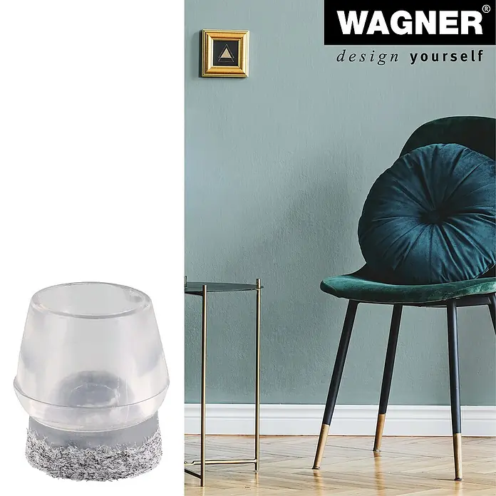 Wagner System Rohrkappen Filz - Durchmesser: 15 mm, Transparent, 4 Stk. - Gleitschutz für Möbelbeine von Wagner zum Schutz von Böden vor Kratzern und Beschädigungen.