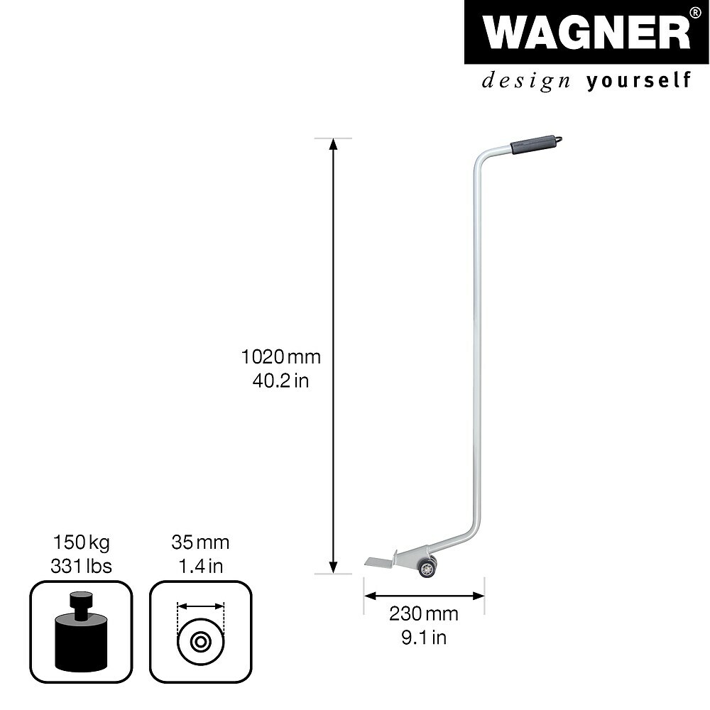 Produktbild von Türheber Für Schwere Möbel – 360° Drehbar, Fußbetätigt, Hub 6–60 Mm, Aus Kohlenstoffstahl, 33 Cm Lang