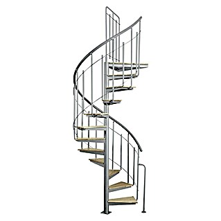 Atrium Spiralne stepenice Solo Vertical (Boja metala: RAL 9006, Promjer: 120 cm, Visina kata: 264 cm - 286 cm)