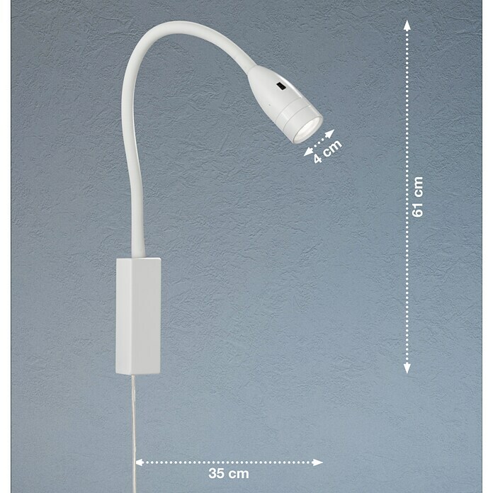 Fischer & Honsel LED-Wandstrahler Sten (5 W, L x B x H: 40 x 35 x 11 cm, weiß matt, Warmweiß) | BAUHAUS