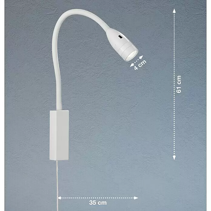 Fischer & Honsel LED-Wandstrahler Sten - 5 W, L x B x H: 40 x 35 x 11 cm, weiß matt, Warmweiß - Skizze
