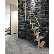 Atrium Raumspartreppe Mini Plus Linco (Farbton Metall: RAL 9006, Breite: 60 cm, Buche, Geschosshöhe: 222 cm - 300 cm) | BAUHAUS