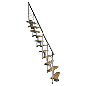 Atrium Raumspartreppe Mini Plus Linco (Farbton Metall: RAL 9006, Breite: 60 cm, Buche, Geschosshöhe: 222 cm - 300 cm) | BAUHAUS