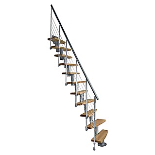 Atrium Raumspartreppe Mini Plus Linco (Farbton Metall: RAL 9006, Breite: 60 cm, Buche, Geschosshöhe: 222 cm - 300 cm)