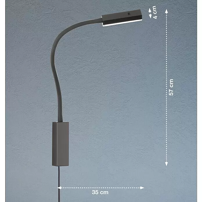 Fischer & Honsel LED-Wandstrahler Raik - 5 W, schwarz matt, Warmweiß - Skizze