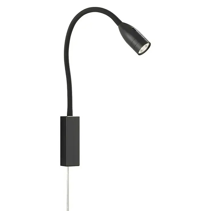 Fischer & Honsel LED-Wandstrahler Sten - 5 W, L x B x H: 40 x 35 x 11 cm, schwarz matt, Warmweiß - Schwarze LED-Wandleuchte mit flexiblem Arm und rechteckiger Basis für gezielte Beleuchtung in modernem Design.