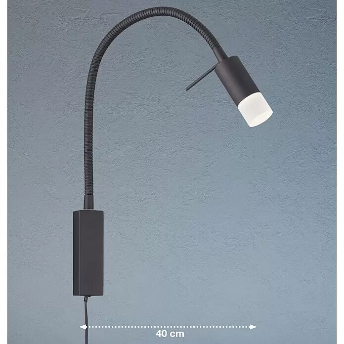 Fischer & Honsel LED-Wandstrahler Seng - 4,5 W, Sandschwarz, Warmweiß - Skizze