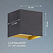 Fischer & Honsel Wandleuchte Thore (6 W, L x B x H: 31 x 20 x 13 cm, schwarz matt) | BAUHAUS