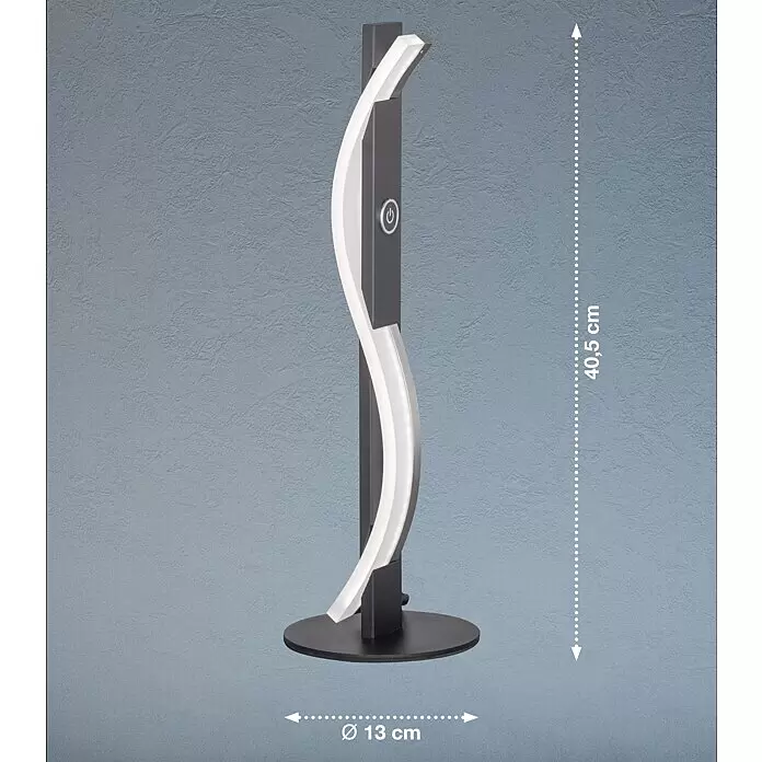 Fischer & Honsel LED-Tischleuchte - 7 W, L x B x H: 25,5 x 25 x 25 cm, schwarz matt, Warmweiß - Skizze